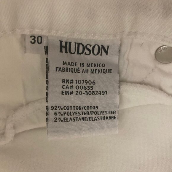 Hudson “Harper” High Rise Crop Baby Kick Flare Jeans – White – Size 30 - Picture 9 of 10
